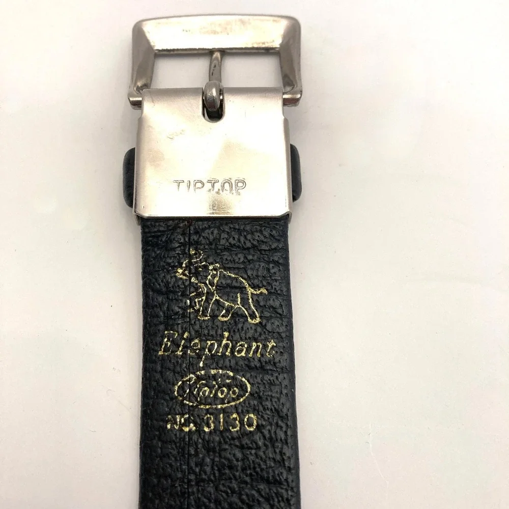TipTop Elephant Leather Money Belt Zipper 3130 Mens Medium Holes at 30-34